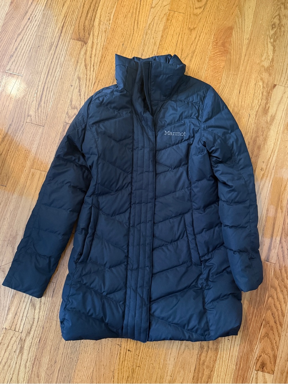 Marmot Women's Black Down Fill Long Warm Parka Coat - Small